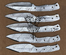 Load image into Gallery viewer, Lot of 5 Custom Handmade Damascus Steel Blank Blade Knife For Knife Making Supplies (SU-129)
