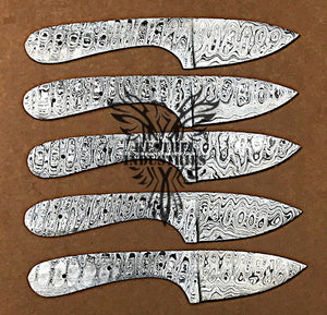 Lot of 5 Custom Handmade Damascus Steel Blank Blade Knife For Knife Making Supplies (SU-113)