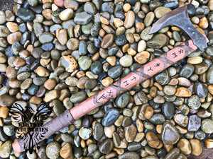 Custom Handmade Carbon Steel Viking Axe with Rose Wood Handle (VA-107)