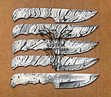 Load image into Gallery viewer, Lot of 5 Custom Handmade Damascus Steel Blank Blade Knife For Knife Making Supplies (SU-143)
