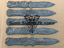 Load image into Gallery viewer, Lot of 5 Damascus Steel Blank Blade Knife For Knife Making Supplies (SU-206)
