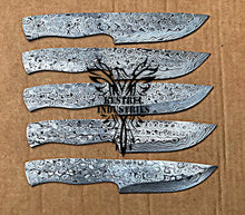 Load image into Gallery viewer, Lot of 5 Damascus Steel Blank Blade Knife For Knife Making Supplies (SU-172)
