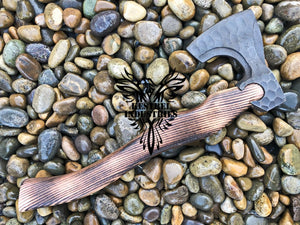 Custom Handmade Carbon Steel Viking Axe with Rose Wood Handle (VA-113)