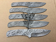 Load image into Gallery viewer, Lot of 5 Damascus Steel Blank Blade Knife For Knife Making Supplies (SU-166)
