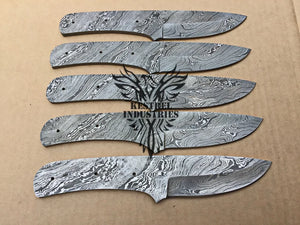 Lot of 5 Damascus Steel Blank Blade Knife For Knife Making Supplies (SU-166)