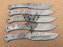 Load image into Gallery viewer, Lot of 5 Custom Handmade Damascus Steel Blank Blade Knife For Knife Making Supplies (SU-134)
