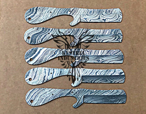 Lot of 5 Custom Handmade Damascus Steel Blank Blade Knife For Knife Making Supplies (SU-104)