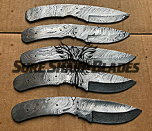 Load image into Gallery viewer, Lot of 5 Damascus Steel Blank Blade Knife For Knife Making Supplies (SU-209)
