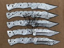 Load image into Gallery viewer, Lot of 5 Custom Handmade Damascus Steel Blank Blade Knife For Knife Making Supplies (SU-130)
