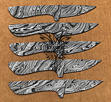 Load image into Gallery viewer, Lot of 5 Damascus Steel Blank Blade Knife For Knife Making Supplies (SU-170)
