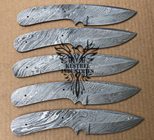 Load image into Gallery viewer, Lot of 5 Damascus Steel Blank Blade Knife For Knife Making Supplies (SU-178)
