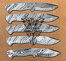 Load image into Gallery viewer, Lot of 5 Custom Handmade Damascus Steel Blank Blade Knife For Knife Making Supplies (SU-109)
