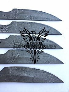 Lot of 5 Damascus Steel Blank Blade Knife For Knife Making Supplies (SU-194)