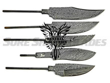 Load image into Gallery viewer, Lot of 5 Damascus Steel Blank Blade Knife For Knife Making Supplies (SU-193)
