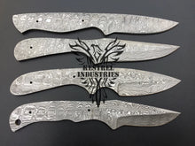 Load image into Gallery viewer, Lot of 4 Damascus Steel Blank Blade Knife For Knife Making Supplies (SU-159)
