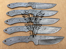 Load image into Gallery viewer, Lot of 5 Custom Handmade Damascus Steel Blank Blade Knife For Knife Making Supplies (SU-139)
