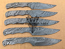 Load image into Gallery viewer, Lot of 5 Damascus Steel Blank Blade Knife For Knife Making Supplies (SU-201)
