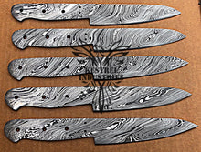 Load image into Gallery viewer, Lot of 5 Custom Handmade Damascus Steel Blank Blade Knife For Knife Making Supplies (SU-117)
