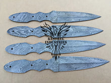 Load image into Gallery viewer, Lot of 4 Damascus Steel Blank Blade Knife For Knife Making Supplies (SU-158)
