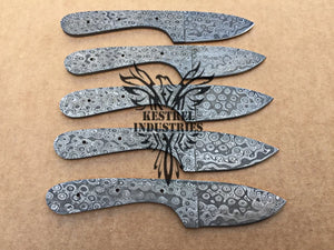 Lot of 5 Custom Handmade Damascus Steel Blank Blade Knife For Knife Making Supplies (SU-146)