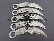 Load image into Gallery viewer, Lot of 5 Damascus Steel Blank Blade Karambit Knife For Knife Making Supplies (SU-192)
