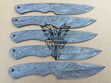 Load image into Gallery viewer, Lot of 5 Custom Handmade Damascus Steel Blank Blade Knife For Knife Making Supplies (SU-157)
