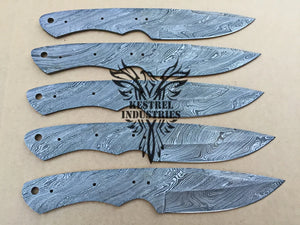 Lot of 5 Custom Handmade Damascus Steel Blank Blade Knife For Knife Making Supplies (SU-157)