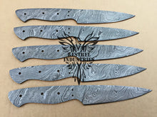 Load image into Gallery viewer, Lot of 5 Custom Handmade Damascus Steel Blank Blade Knife For Knife Making Supplies (SU-156)
