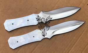 Lot of 2 Custom Handmade 1095 Carbon Steel Blank Blade Knife For Knife Making Supplies (KI-CSB-110)