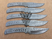 Load image into Gallery viewer, Lot of 5 Custom Handmade Damascus Steel Blank Blade Knife For Knife Making Supplies (SU-150)
