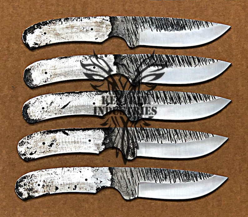 YVZOTCK Knife Making Kit DIY Handmade Knife Kit Includes 1095 Knife Steel  Blade, Pins, Handle Scales,Annealed High Carbon Steel