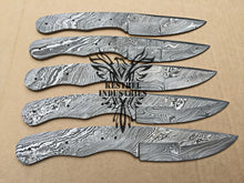 Load image into Gallery viewer, Lot of 5 Damascus Steel Blank Blade Knife For Knife Making Supplies (SU-161)
