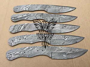 Lot of 5 Damascus Steel Blank Blade Knife For Knife Making Supplies (SU-161)