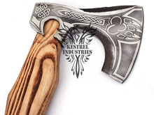 Load image into Gallery viewer, Custom Handmade Carbon Steel Viking Axe with Ash Wood Handle (VA-131)
