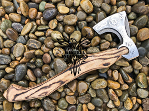 Custom Handmade Carbon Steel Viking Axe with Ash Wood Handle (VA-116)