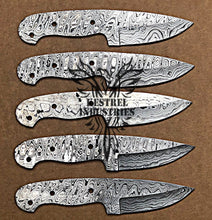 Load image into Gallery viewer, Lot of 5 Custom Handmade Damascus Steel Blank Blade Knife For Knife Making Supplies (SU-123)
