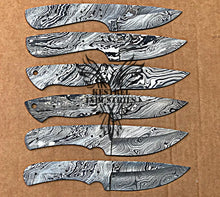 Load image into Gallery viewer, Lot of 6 Custom Handmade Damascus Steel Blank Blade Knife For Knife Making Supplies (SU-155)
