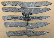 Load image into Gallery viewer, Lot of 5 Damascus Steel Blank Blade Chef Knife For Knife Making Supplies (SU-203)
