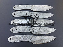 Load image into Gallery viewer, Lot of 5 Damascus Steel Blank Blade Knife For Knife Making Supplies (SU-186)
