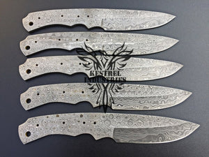 Lot of 5 Custom Handmade Damascus Steel Blank Blade Knife For Knife Making Supplies (SU-136)