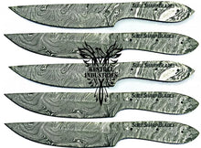 Load image into Gallery viewer, Lot of 5 Damascus Steel Blank Blade Knife For Knife Making Supplies (SU-207)
