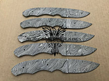 Load image into Gallery viewer, Lot of 5 Damascus Steel Blank Blade Knife For Knife Making Supplies (SU-198)
