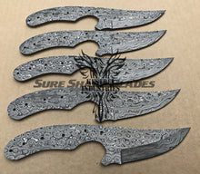 Load image into Gallery viewer, Lot of 5 Damascus Steel Blank Blade Knife For Knife Making Supplies (SU-187)
