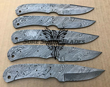 Load image into Gallery viewer, Lot of 5 Damascus Steel Blank Blade Knife For Knife Making Supplies (SU-200)
