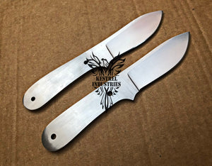 Lot of 2 Custom Handmade 1095 Carbon Steel Blank Blade Knife For Knife Making Supplies (KI-CSB-108)