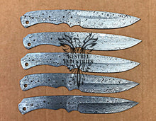 Load image into Gallery viewer, Lot of 5 Custom Handmade Damascus Steel Blank Blade Knife For Knife Making Supplies (SU-110)
