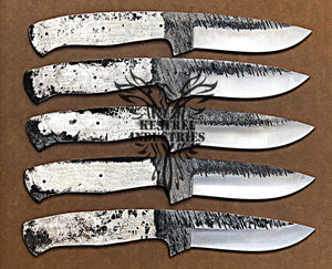 Lot of 5 Custom Handmade 1095 Carbon Steel Blank Blade Knife For Knife Making Supplies (KI-CSB-102)