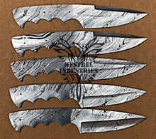 Load image into Gallery viewer, Lot of 5 Custom Handmade Damascus Steel Blank Blade Knife For Knife Making Supplies (SU-120)
