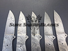 Load image into Gallery viewer, Lot of 5 Damascus Steel Blank Blade Knife For Knife Making Supplies (SU-188)
