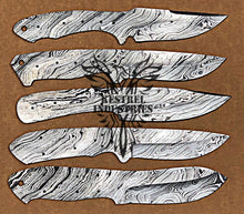 Load image into Gallery viewer, Lot of 5 Custom Handmade Damascus Steel Blank Blade Knife For Knife Making Supplies (SU-121)
